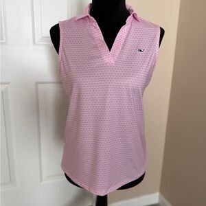Vineyard Vines Women's Pink Sleeveless Polo Top